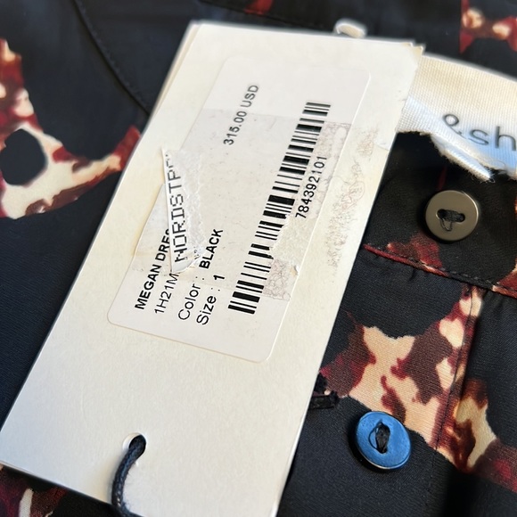 NWT ba&sh Megan Black Print Dress - Picture 7 of 8